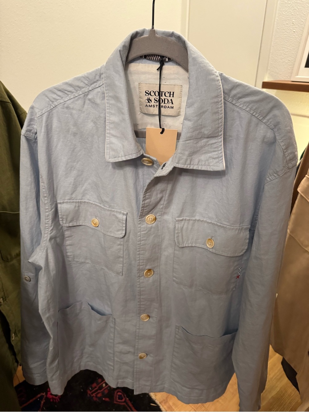 Scotch & Soda Relaxed Fit Cotton-Linen Shirt Jacket NWT